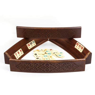 Wooden Oval Rummy Cube Game Set